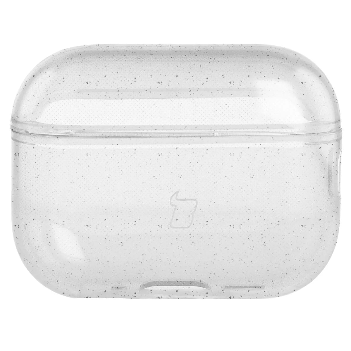Elastische Hülle mit Karabiner für AirPods Pro 3, Bizon Case Headphone Clear, Transparent und Glitzernd