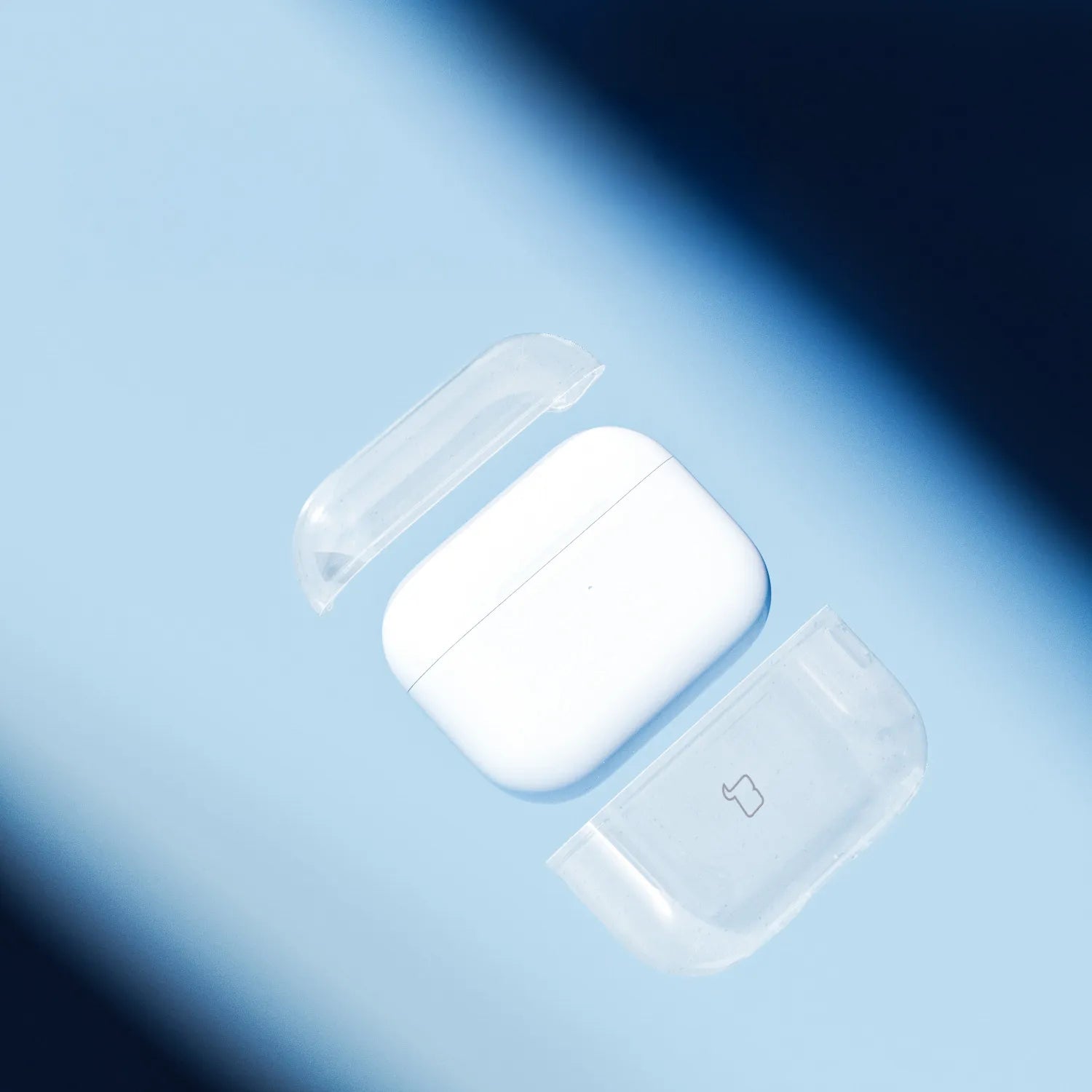 Elastische Hülle mit Karabiner für AirPods Pro 3, Bizon Case Headphone Clear, Transparent und Glitzernd