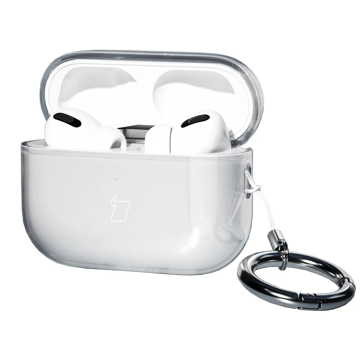 Elastische Hülle mit Karabiner für AirPods Pro 3, Bizon Case Headphone Clear, Transparent