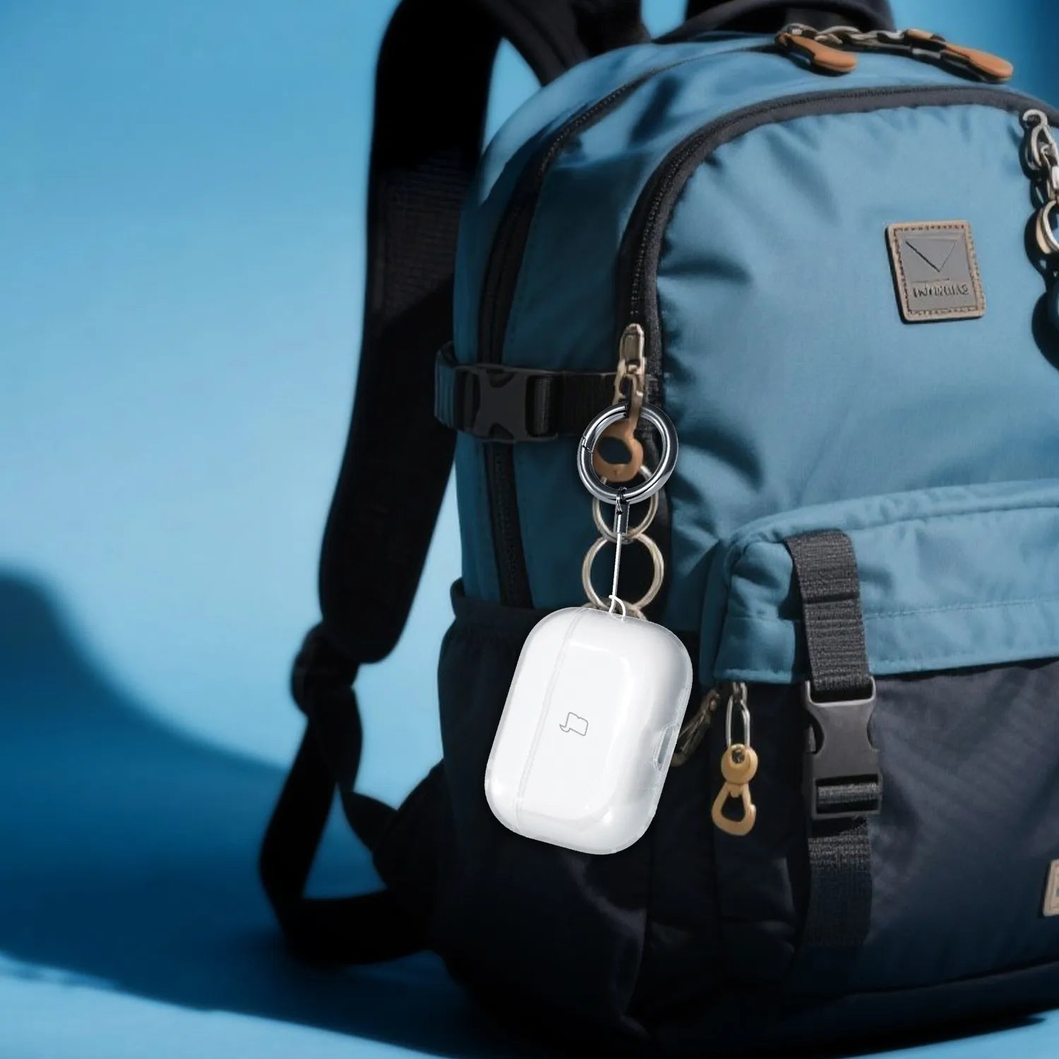Elastische Hülle mit Karabiner für AirPods Pro 3, Bizon Case Headphone Clear, Transparent