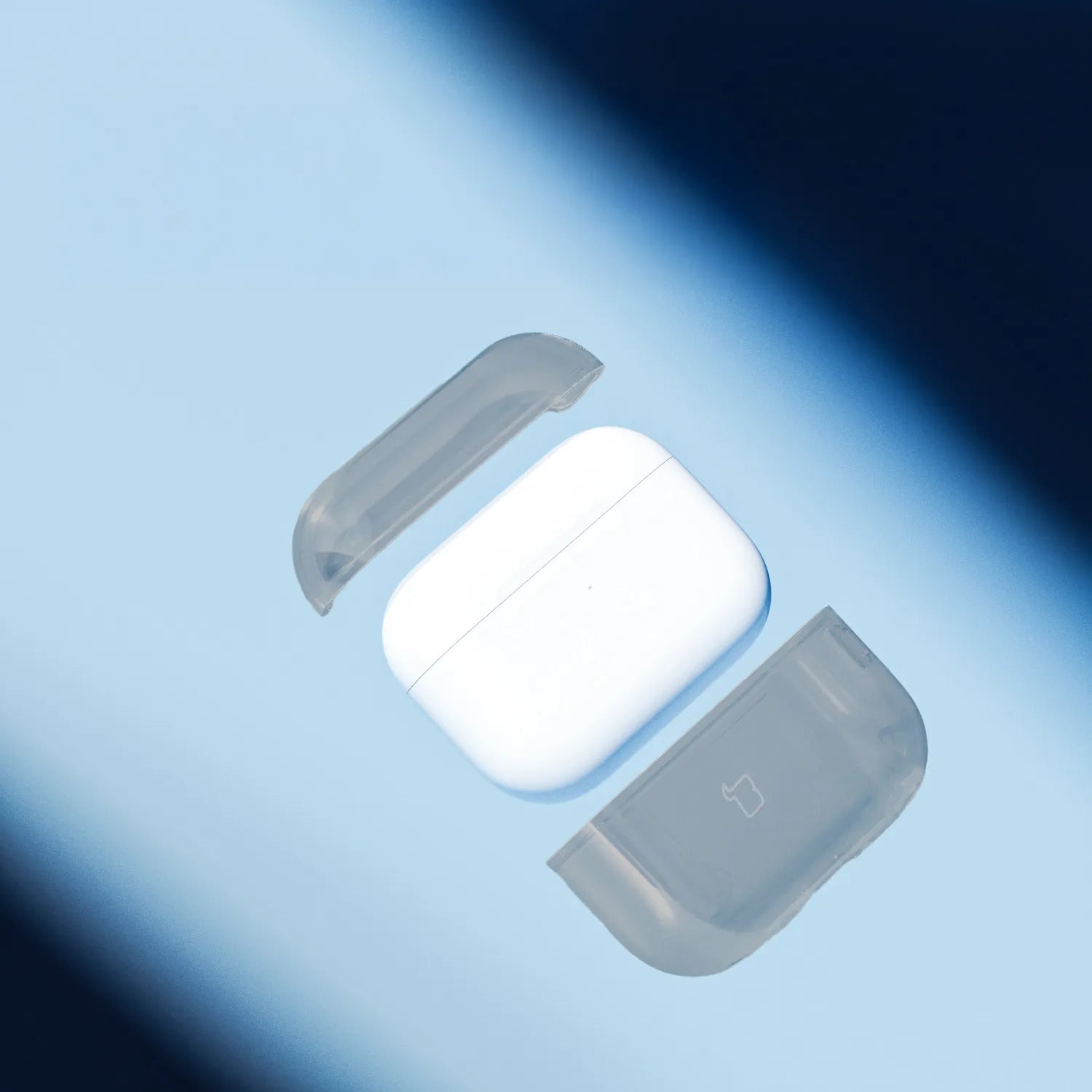 Elastische Hülle mit Karabiner für AirPods Pro 3, Bizon Case Headphone Clear, Transparent-Schwarz
