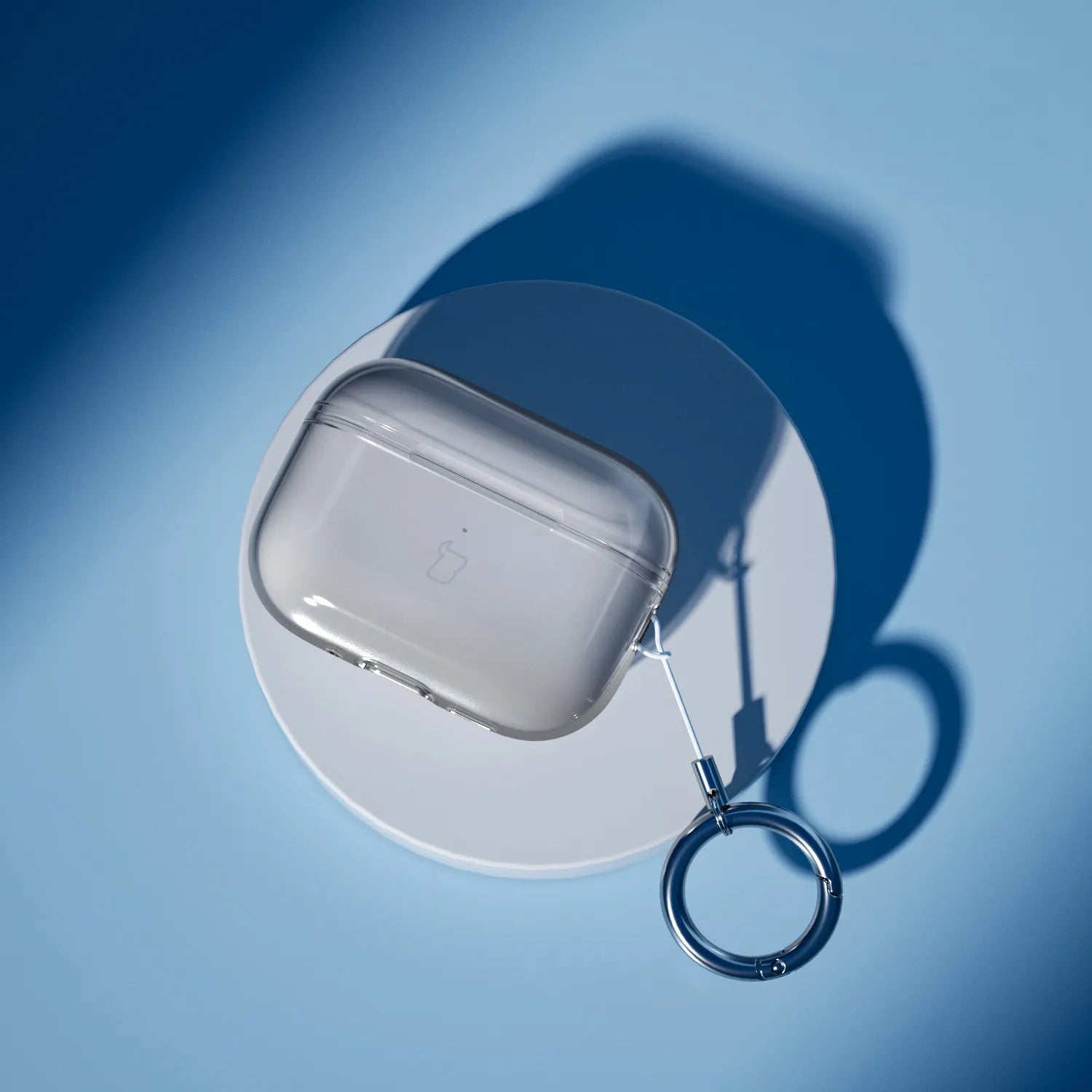 Elastische Hülle mit Karabiner für AirPods Pro 3, Bizon Case Headphone Clear, Transparent-Schwarz