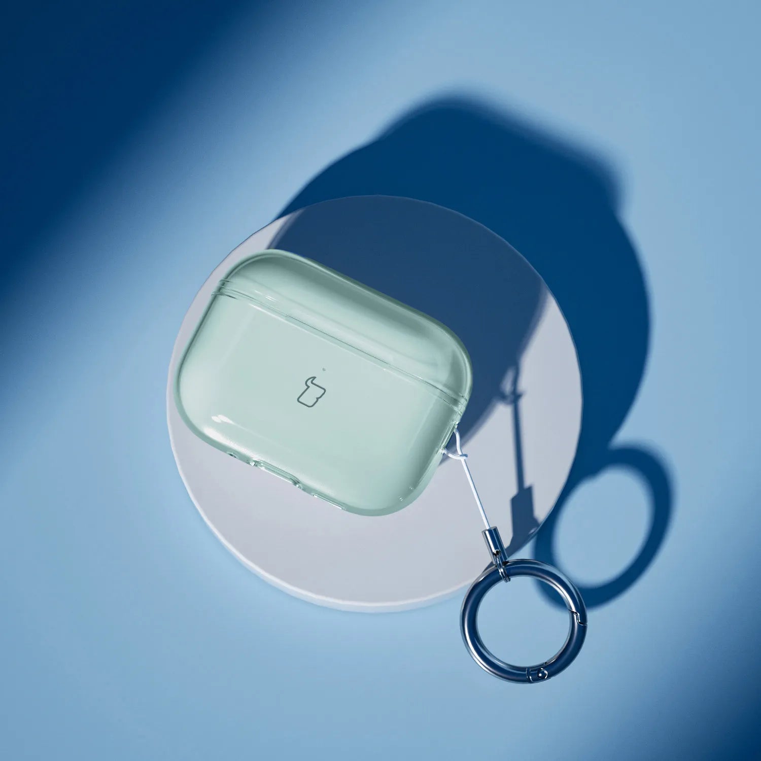 Elastische Hülle mit Karabiner für AirPods Pro 3, Bizon Case Headphone Clear, Transparent-Grün