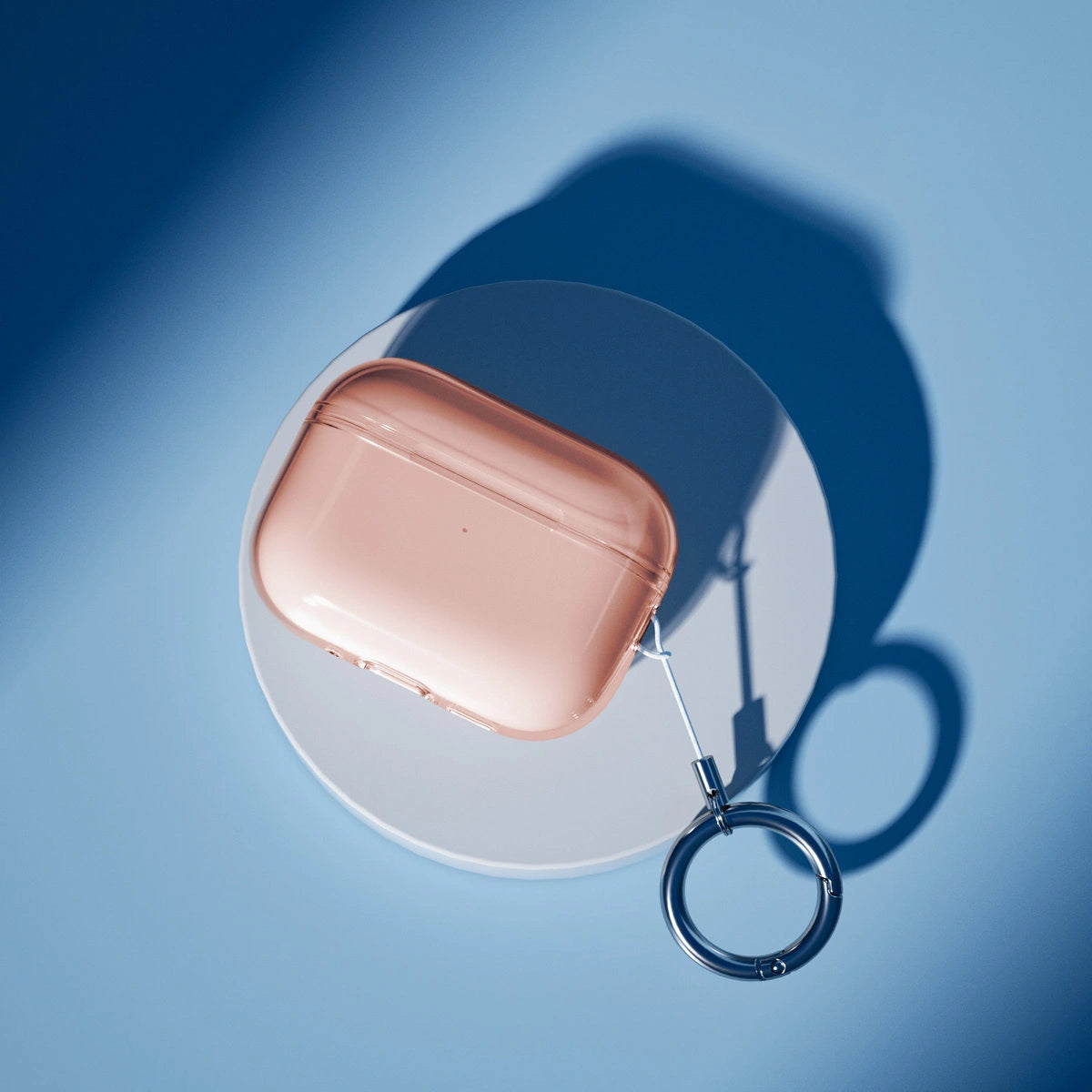 Elastische Hülle mit Karabiner für AirPods Pro 3, Bizon Case Headphone Clear, Orange