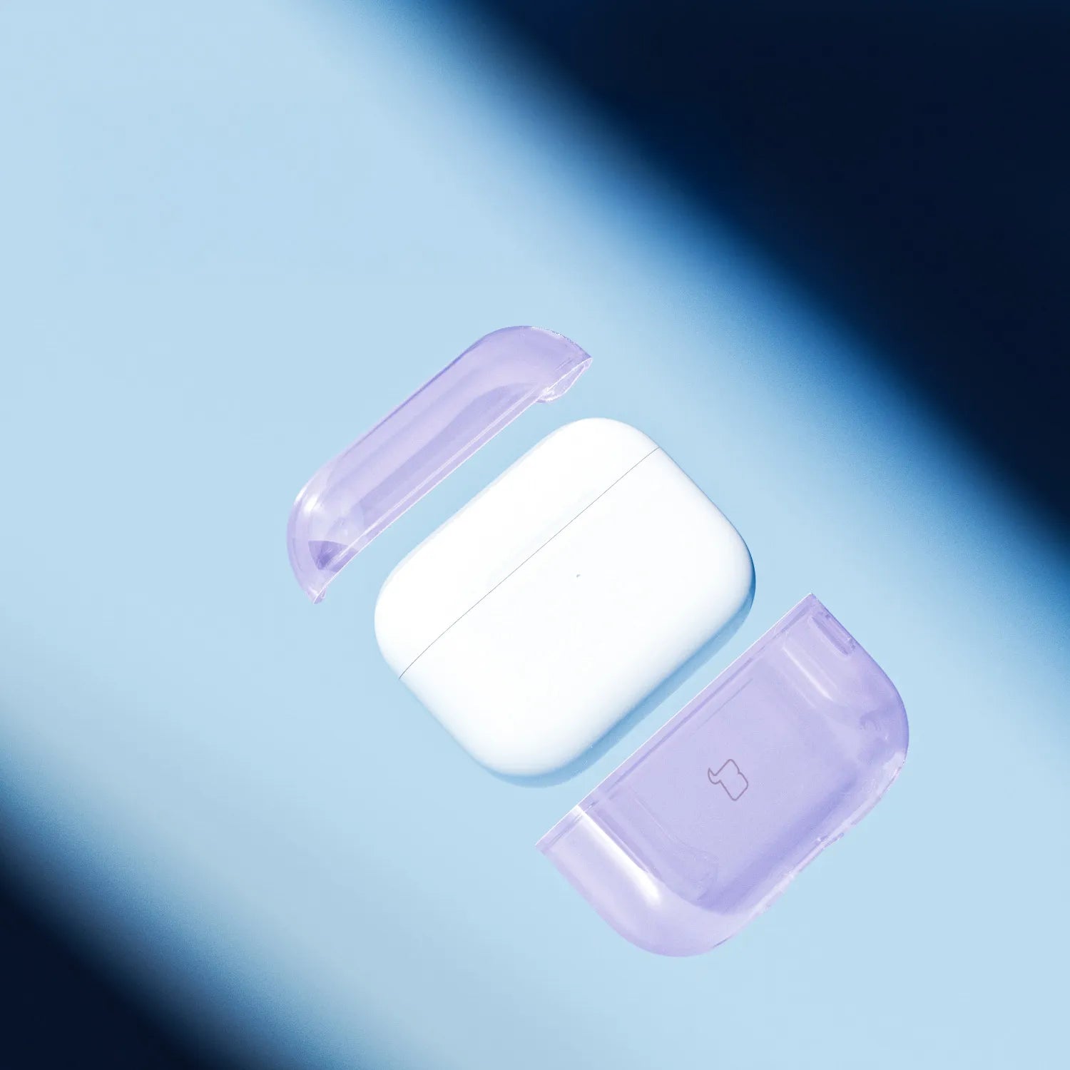 Elastische Hülle mit Karabiner für AirPods Pro 3, Bizon Case Headphone Clear, Transparent-Violett