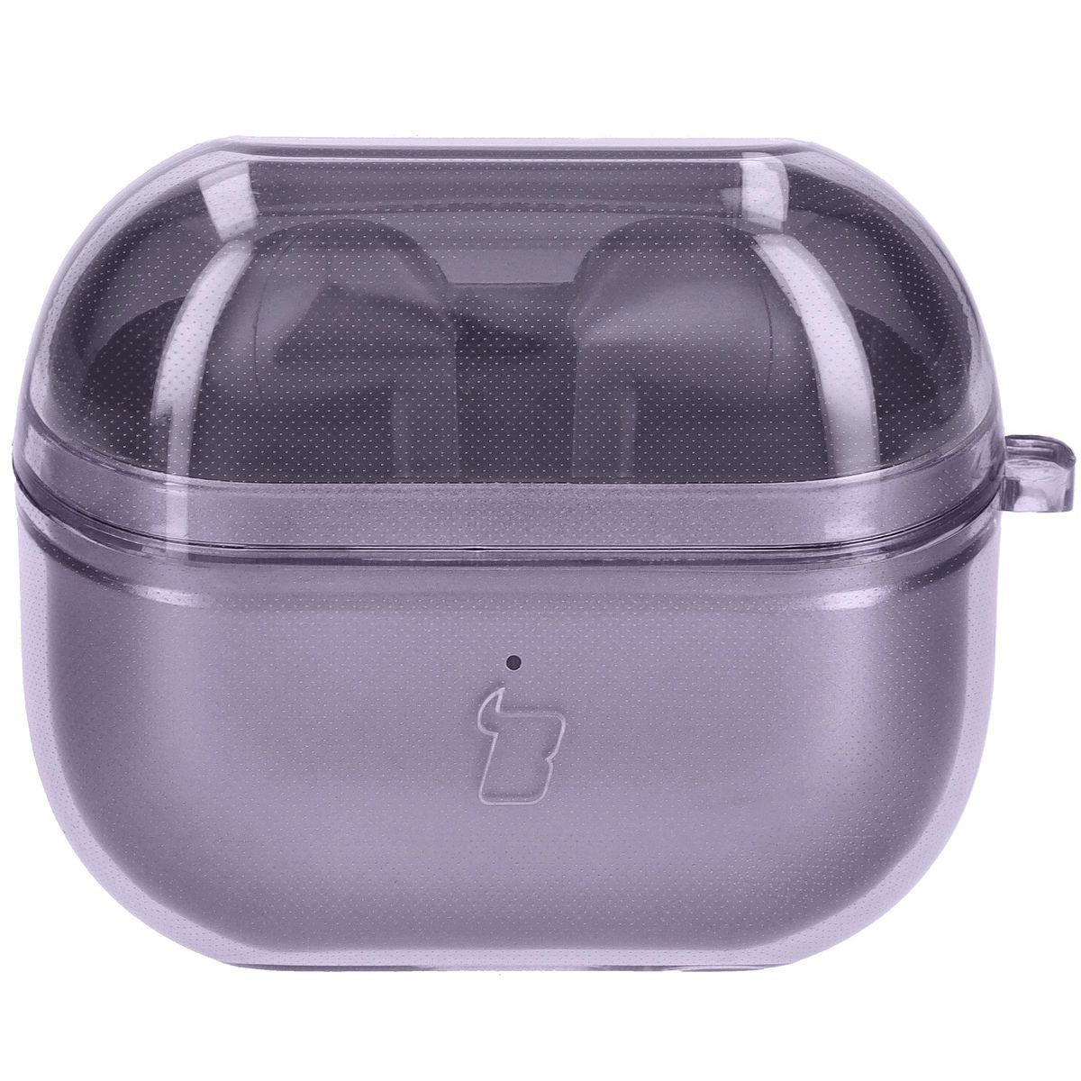 Elastische Hülle mit Karabiner für Galaxy Buds 3/3 Pro/3 FE, Bizon Case Headphone Clear, Transparent-Violett