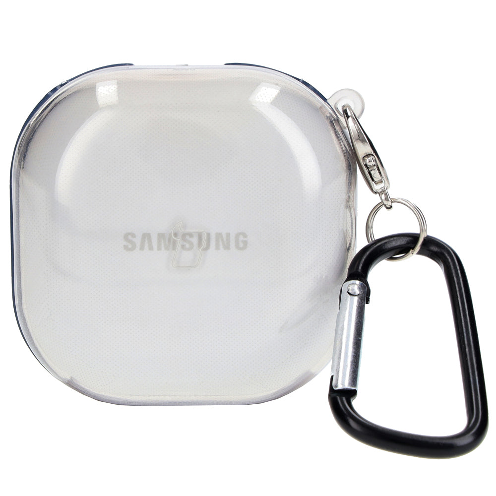 Schutzhülle für Samsung Galaxy Buds Live / Pro / Buds2 / Buds2 Pro / Buds FE. Bizon Case Headphone Clear, Transparent-Schwarz