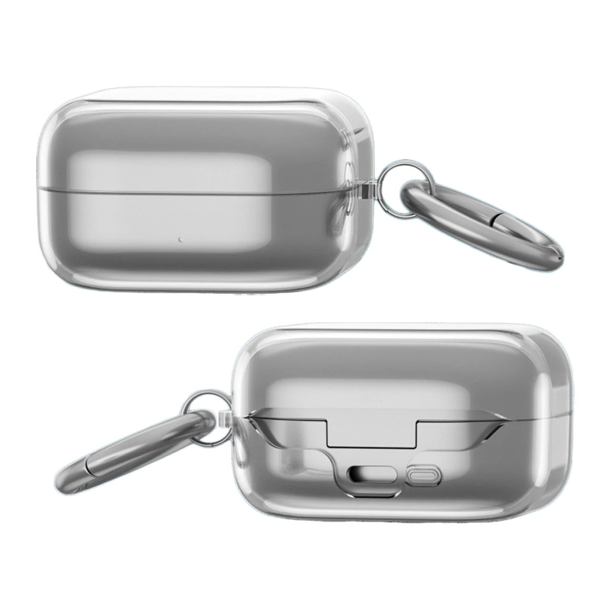 Elastische Hülle mit Karabiner für Galaxy Buds 4 / 4 Pro, Bizon Case Headphone Clear, Transparent