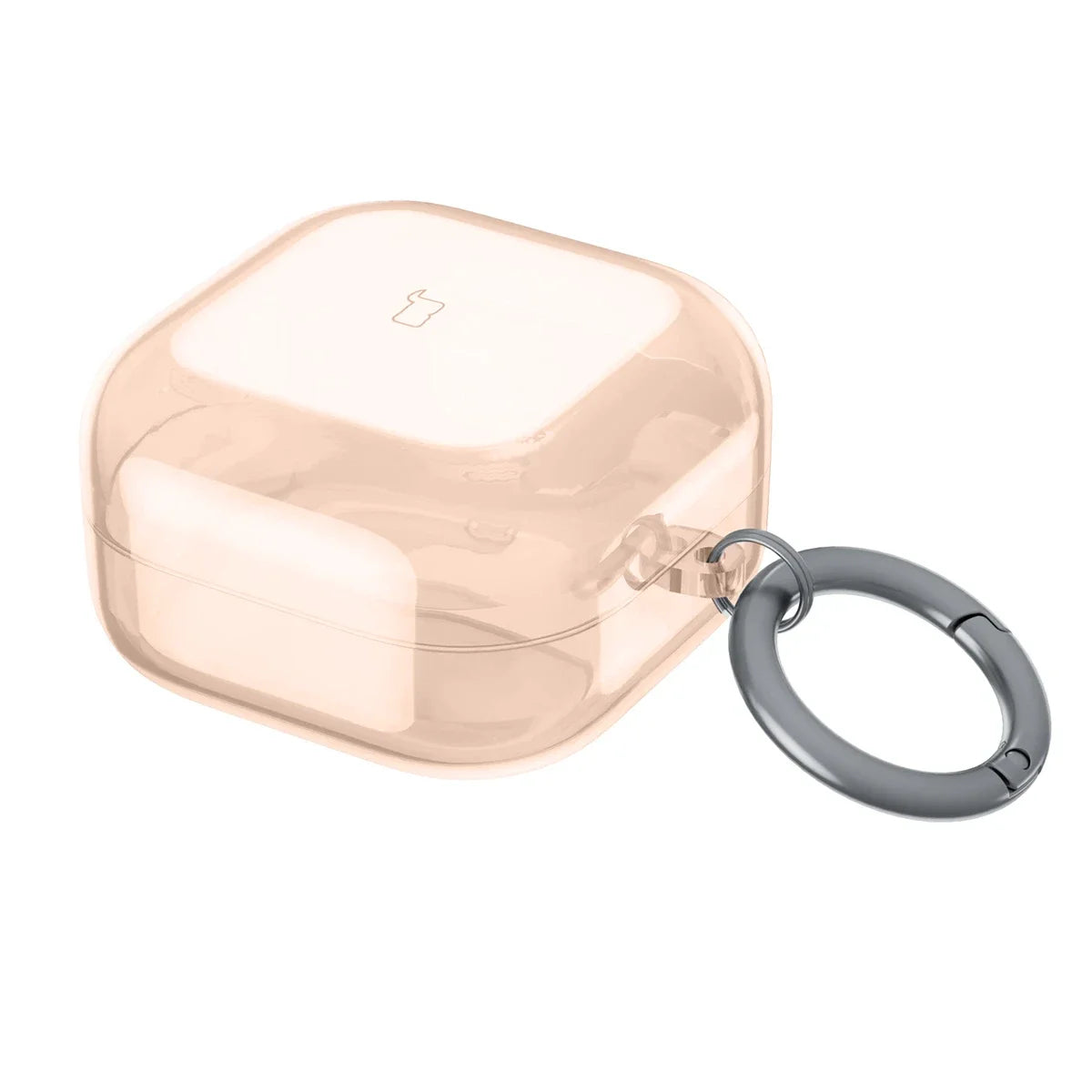 Elastische Hülle mit Karabiner für Galaxy Buds 4 / 4 Pro, Bizon Case Headphone Clear, Transparent-Golden