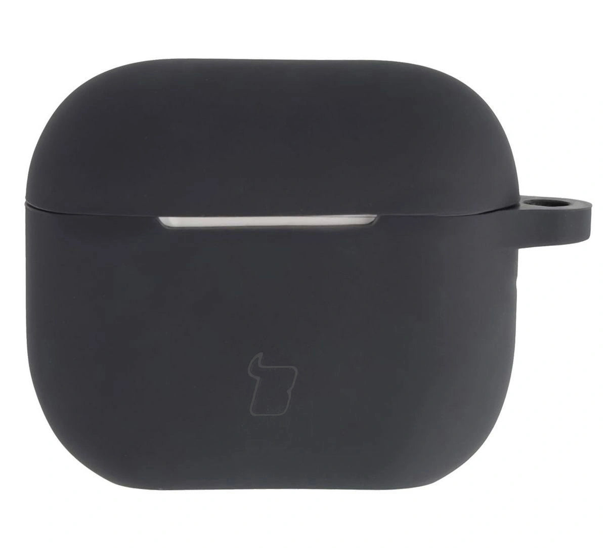 Silikonhülle mit Karabiner für AirPods 3, Bizon Case Headphone Silicone, Schwarz