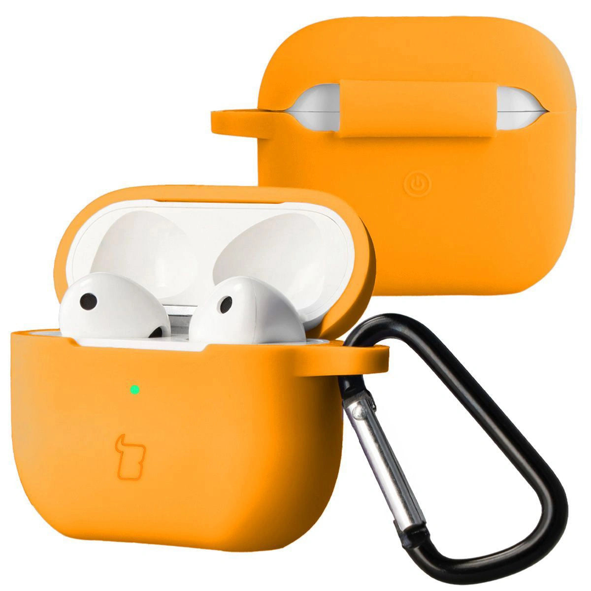 Silikonhülle mit Karabiner für AirPods 3, Bizon Case Headphone Silicone, Karotte