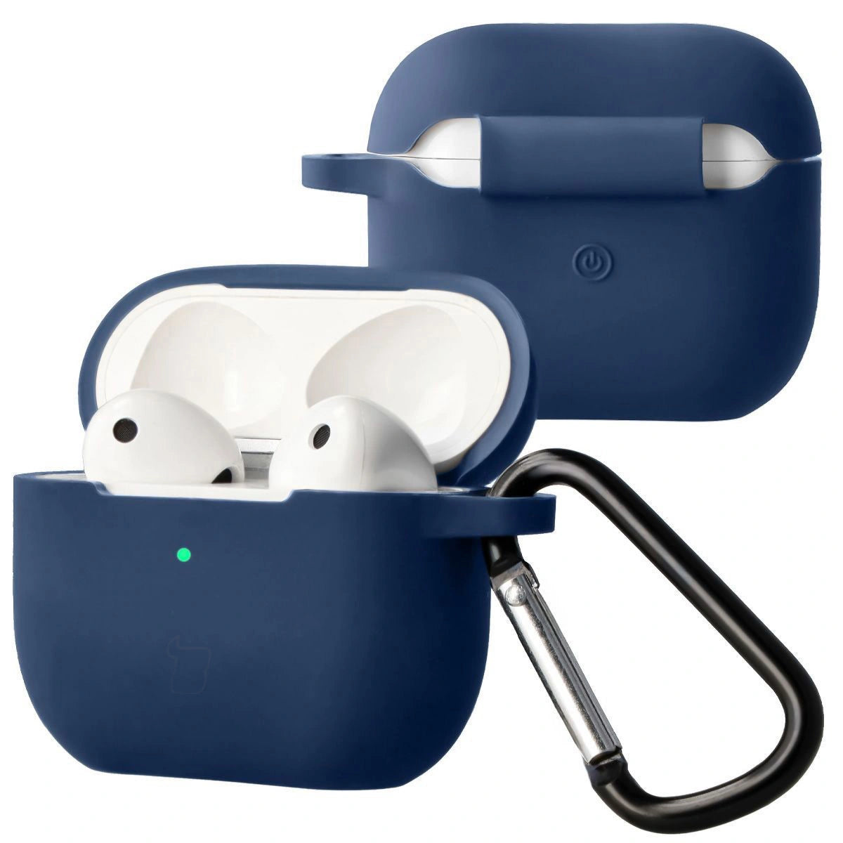 Silikonhülle mit Karabiner für AirPods 3, Bizon Case Headphone Silicone, Dunkelblau