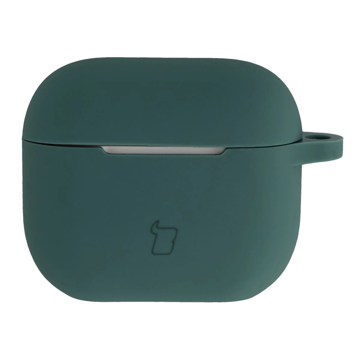 Silikonhülle mit Karabiner für AirPods 3, Bizon Case Headphone Silicone, Dunkelgrün