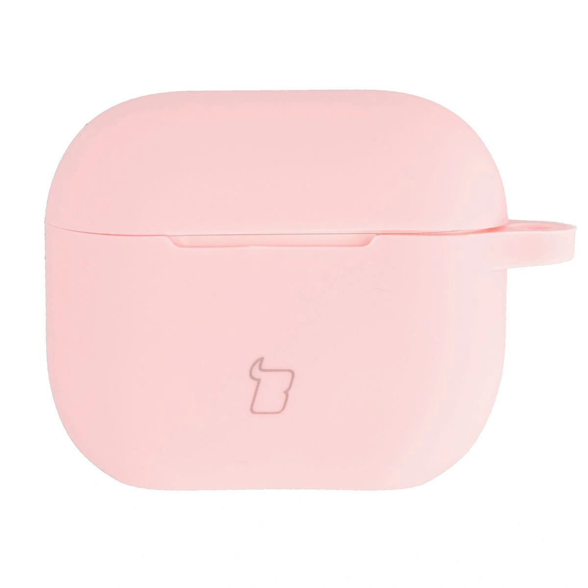 Silikonhülle mit Karabiner für AirPods 3, Bizon Case Headphone Silicone, Hellrosa