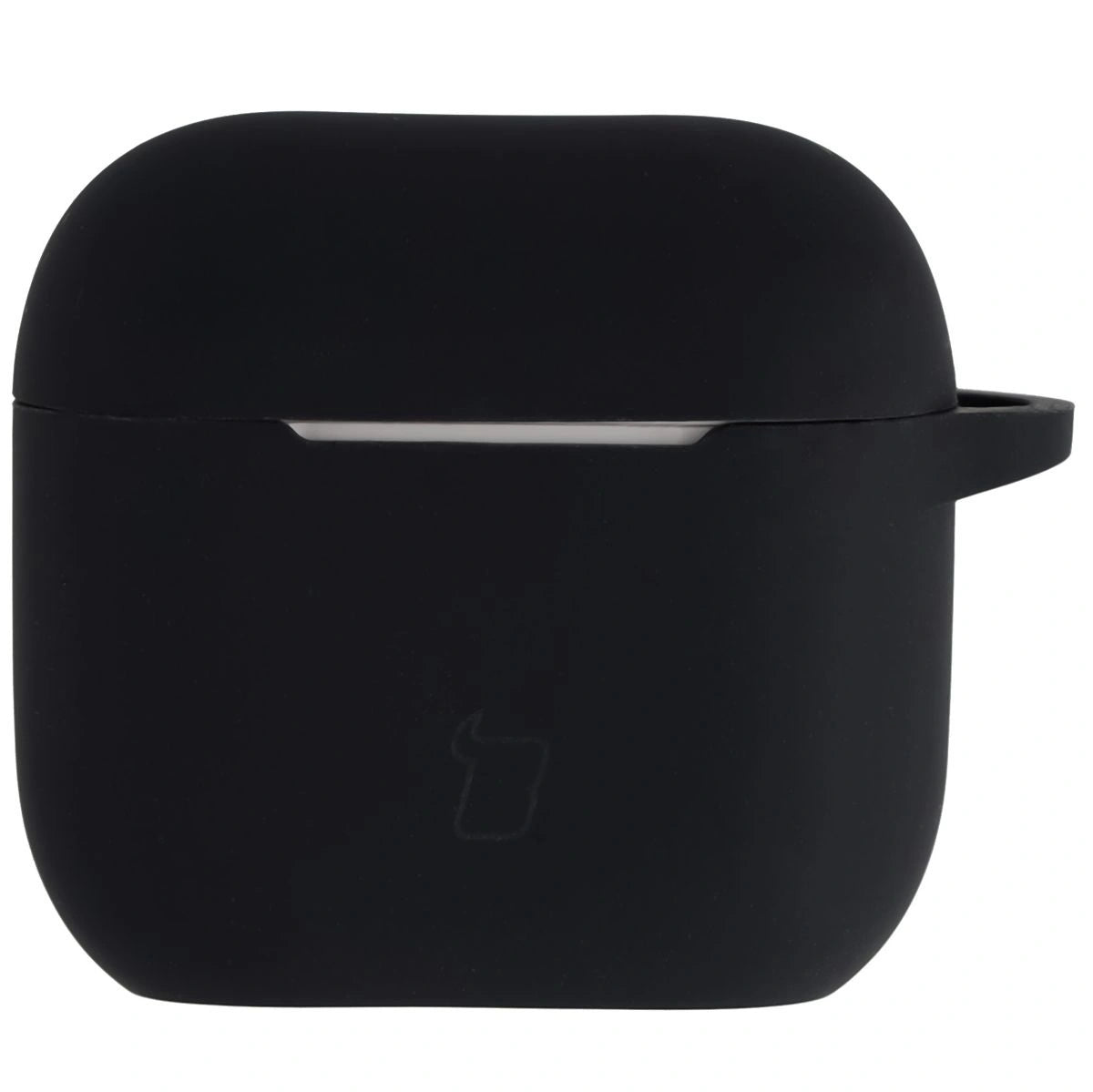 Silikonhülle mit Karabiner für AirPods 4, Bizon Case Headphone Silicone, Schwarz