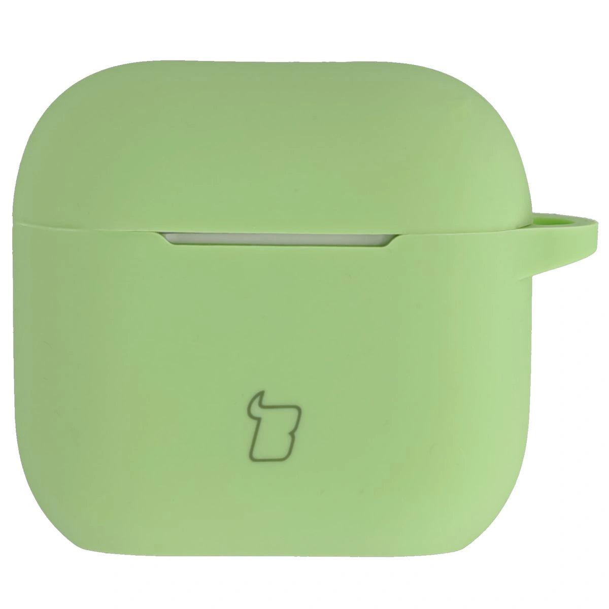 Silikonhülle mit Karabiner für AirPods 4, Bizon Case Headphone Silicone, Hellgrün