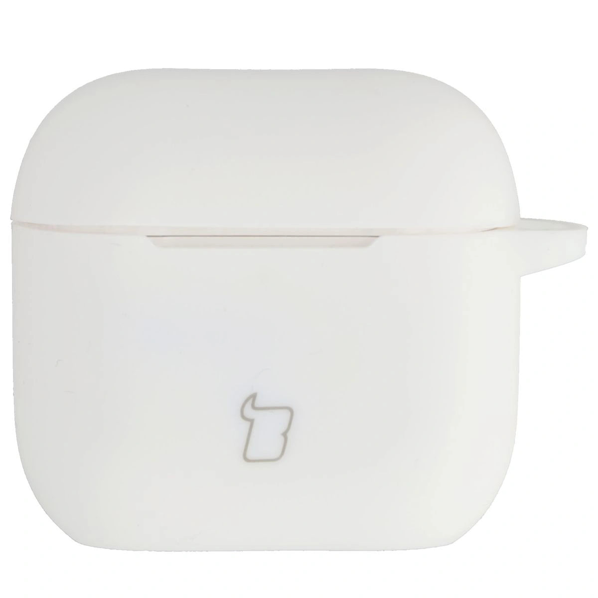 Silikonhülle mit Karabiner für AirPods 4, Bizon Case Headphone Silicone, Weiß