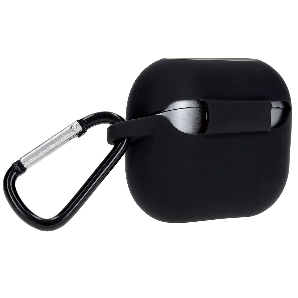 Silikonhülle mit Karabiner für Galaxy Buds 3/3 Pro/3 FE, Bizon Case Headphone Silicone, Schwarz