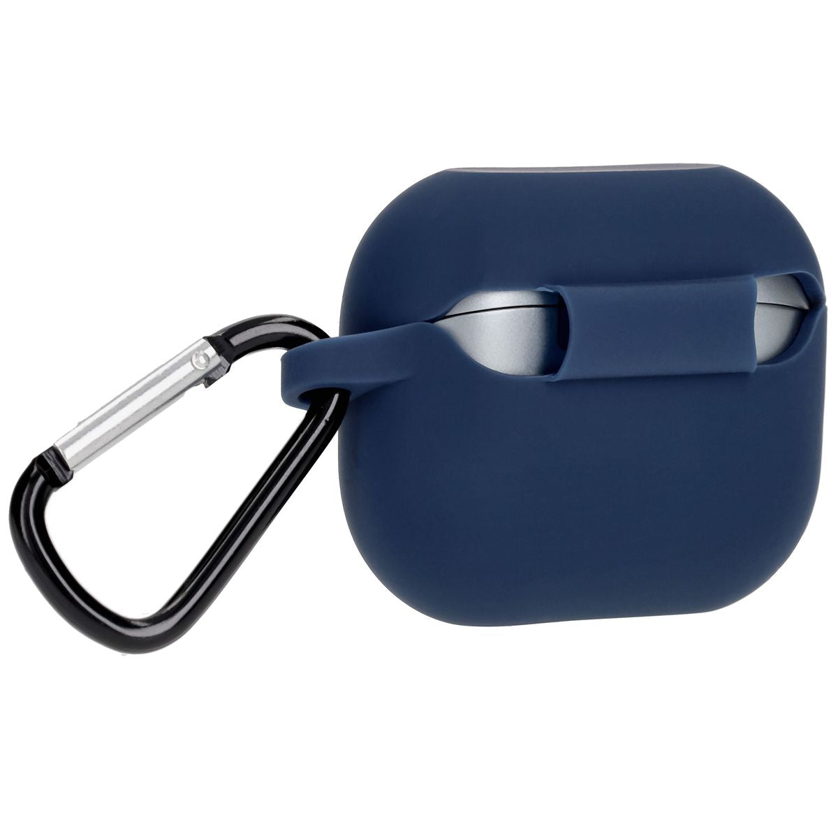 Silikonhülle mit Karabiner für Galaxy Buds 3/3 Pro/3 FE, Bizon Case Headphone Silicone, Dunkelblau