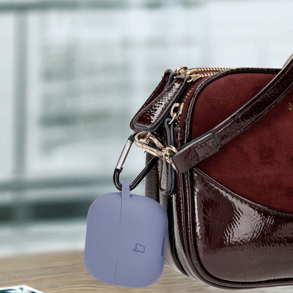 Silikonhülle mit Karabiner für Galaxy Buds 3/3 Pro/3 FE, Bizon Case Headphone Silicone, Grau