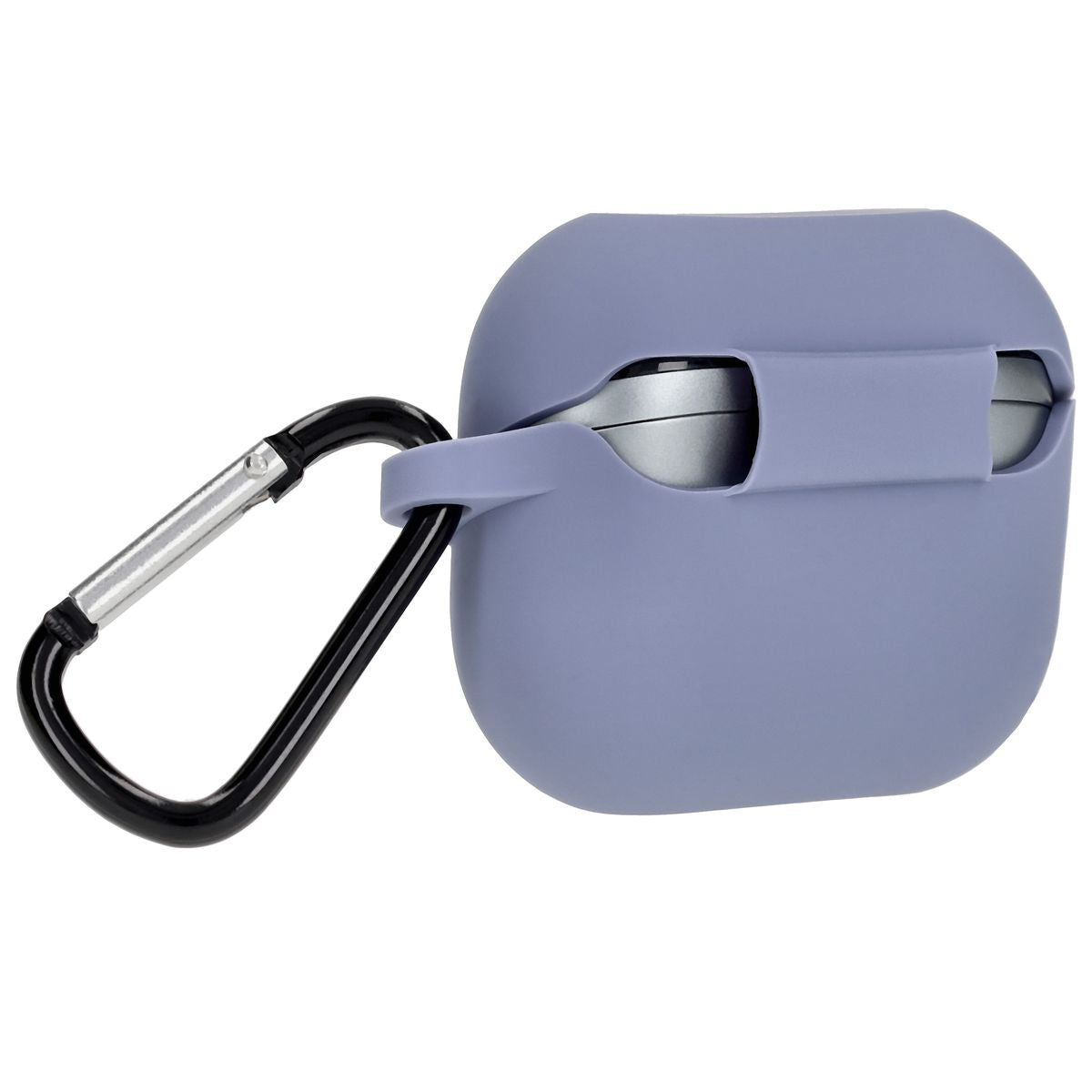 Silikonhülle mit Karabiner für Galaxy Buds 3/3 Pro/3 FE, Bizon Case Headphone Silicone, Grau