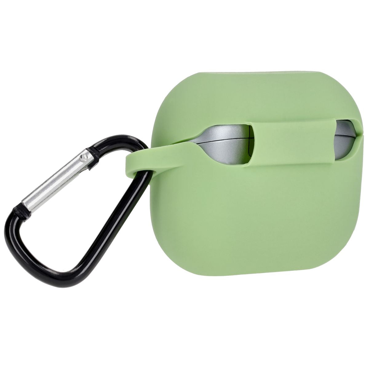 Silikonhülle mit Karabiner für Galaxy Buds 3/3 Pro/3 FE, Bizon Case Headphone Silicone, Hellgrün