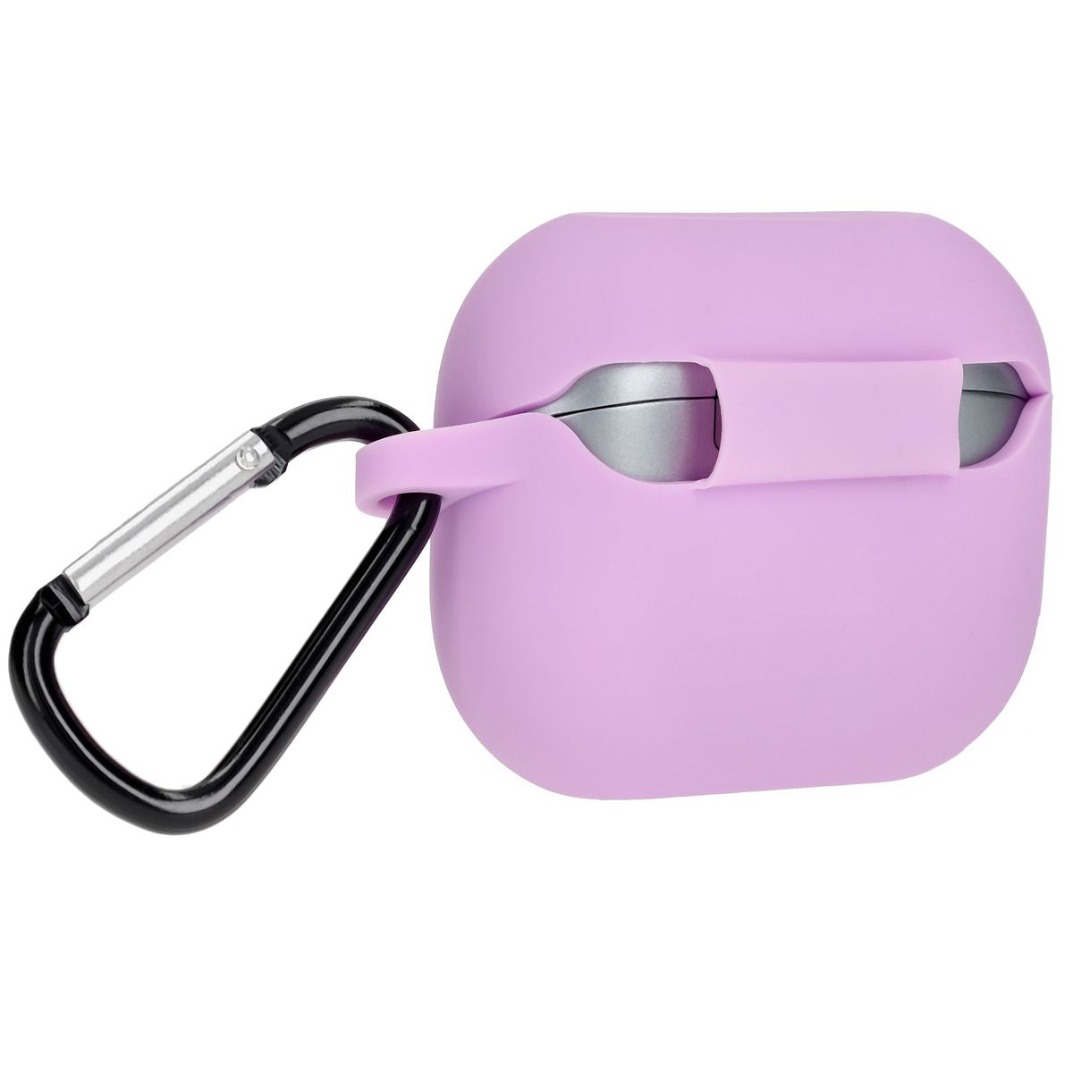 Silikonhülle mit Karabiner für Galaxy Buds 3/3 Pro/3 FE, Bizon Case Headphone Silicone, Hellviolett