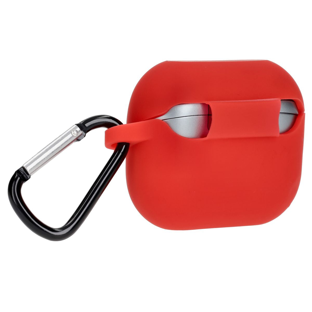 Silikonhülle mit Karabiner für Galaxy Buds 3/3 Pro/3 FE, Bizon Case Headphone Silicone, Rot