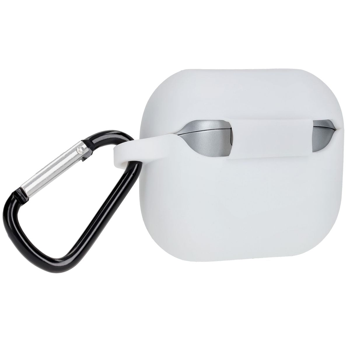 Silikonhülle mit Karabiner für Galaxy Buds 3/3 Pro/3 FE, Bizon Case Headphone Silicone, Weiß