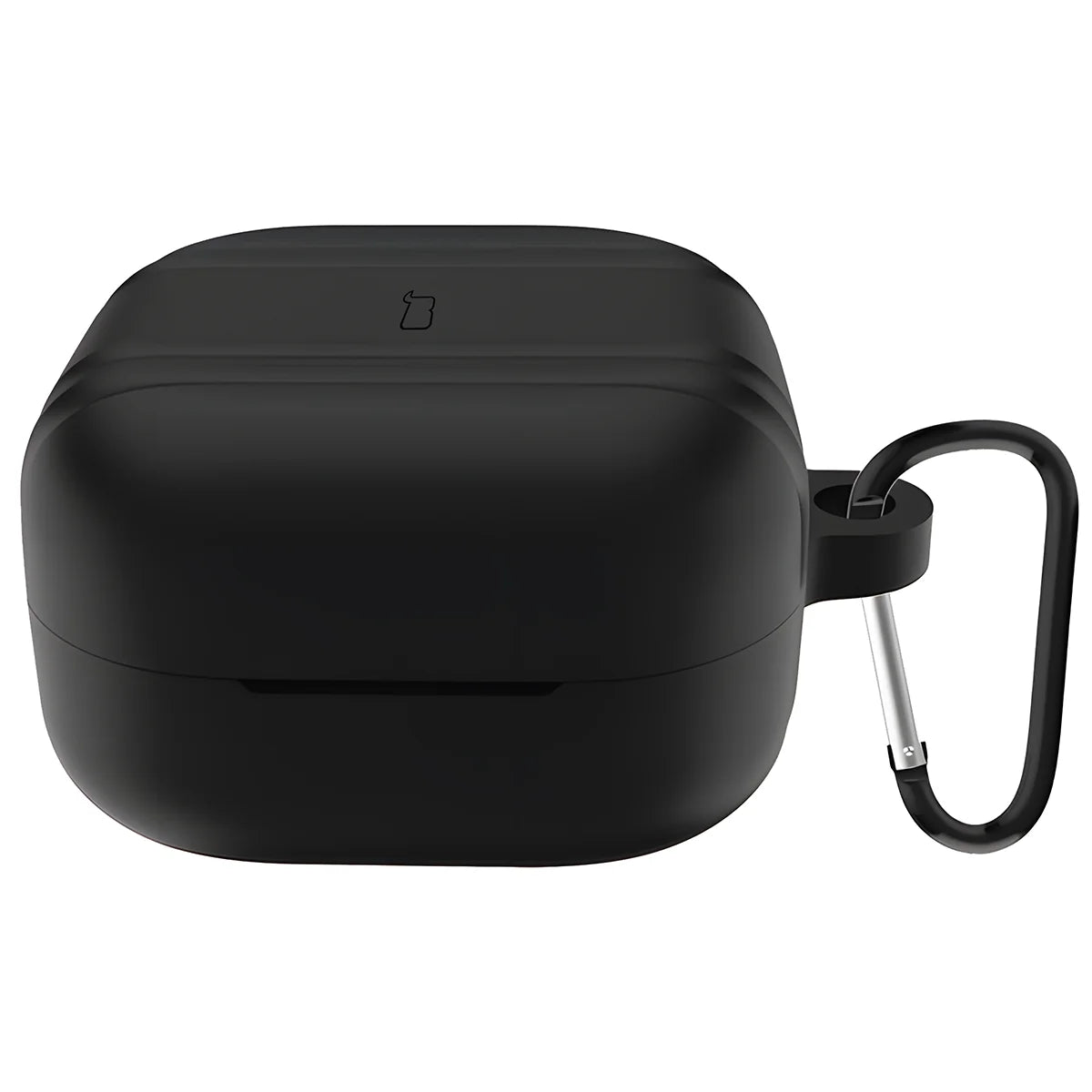 Silikonhülle mit Karabiner für Galaxy Buds 4 / 4 Pro, Bizon Case Headphone Silicone, Schwarz
