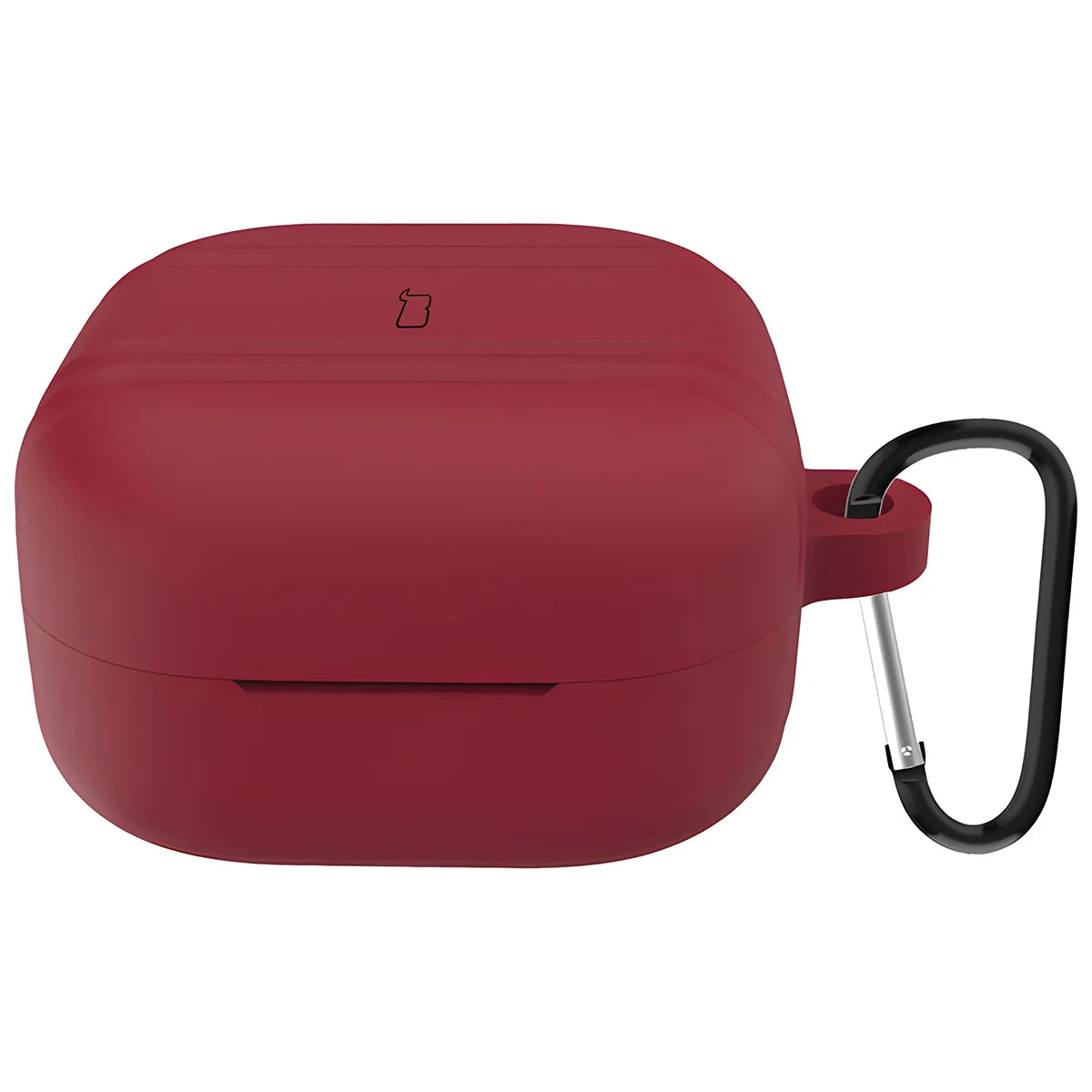 Silikonhülle mit Karabiner für Galaxy Buds 4 / 4 Pro, Bizon Case Headphone Silicone, Burgunderrot