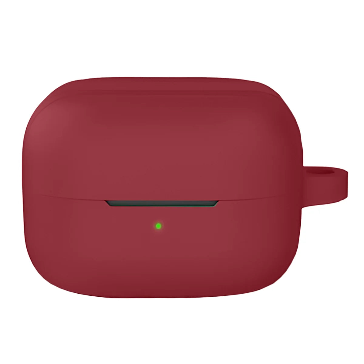 Silikonhülle mit Karabiner für Galaxy Buds 4 / 4 Pro, Bizon Case Headphone Silicone, Burgunderrot