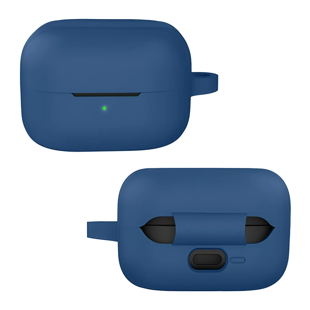 Silikonhülle mit Karabiner für Galaxy Buds 4 / 4 Pro, Bizon Case Headphone Silicone, Dunkelblau