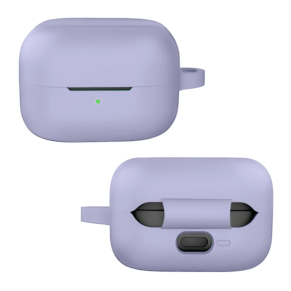 Silikonhülle mit Karabiner für Galaxy Buds 4 / 4 Pro, Bizon Case Headphone Silicone, Grau