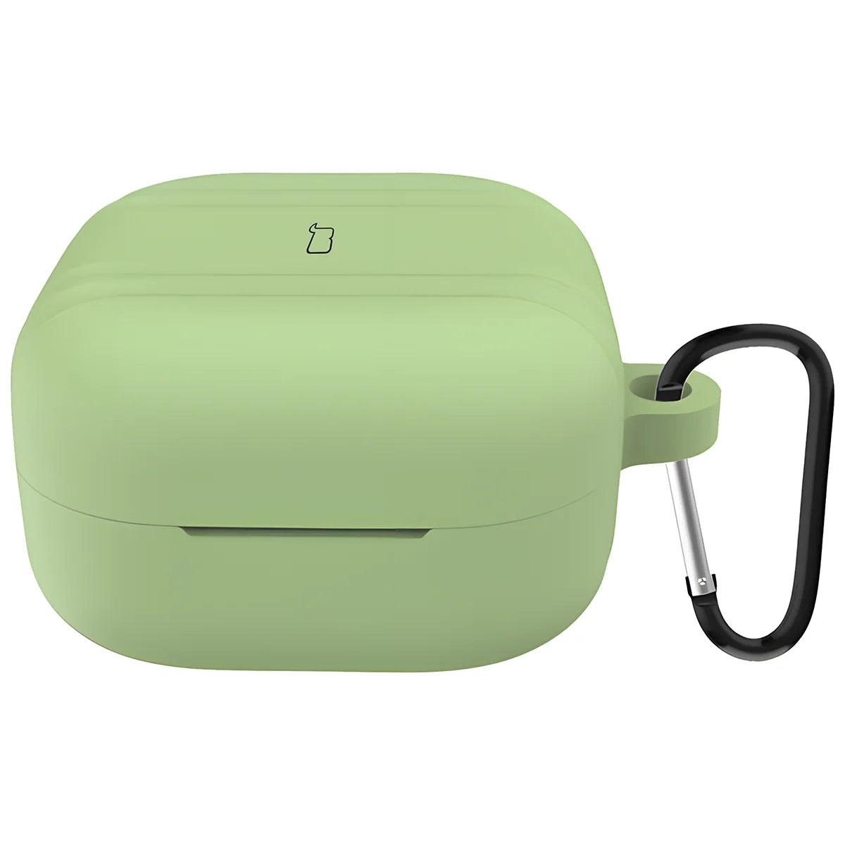 Silikonhülle mit Karabiner für Galaxy Buds 4 / 4 Pro, Bizon Case Headphone Silicone, Hellgrün