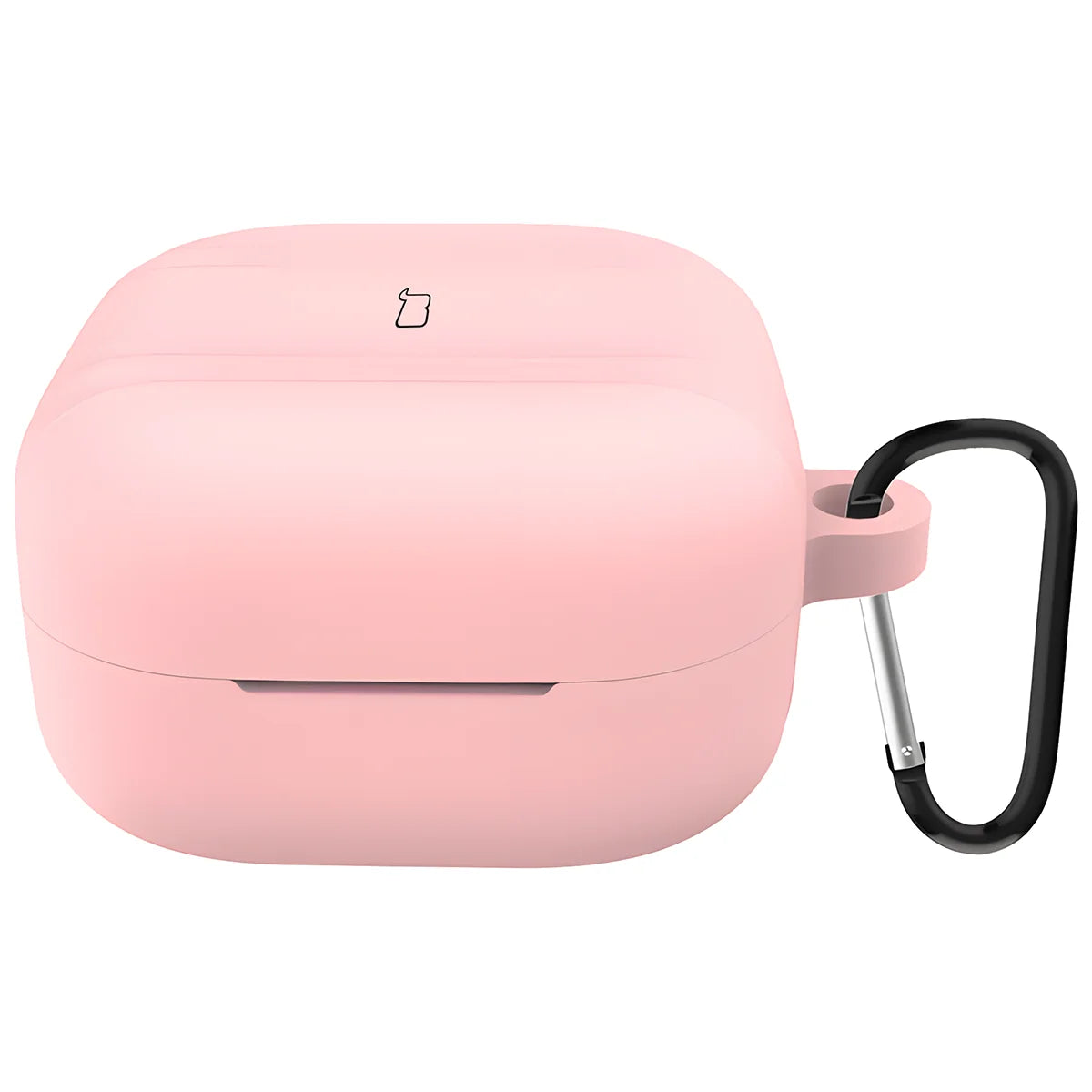Silikonhülle mit Karabiner für Galaxy Buds 4 / 4 Pro, Bizon Case Headphone Silicone, Rosa