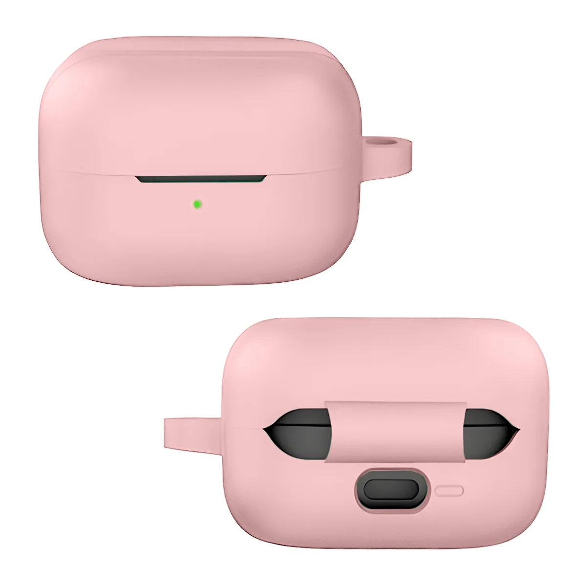 Silikonhülle mit Karabiner für Galaxy Buds 4 / 4 Pro, Bizon Case Headphone Silicone, Rosa