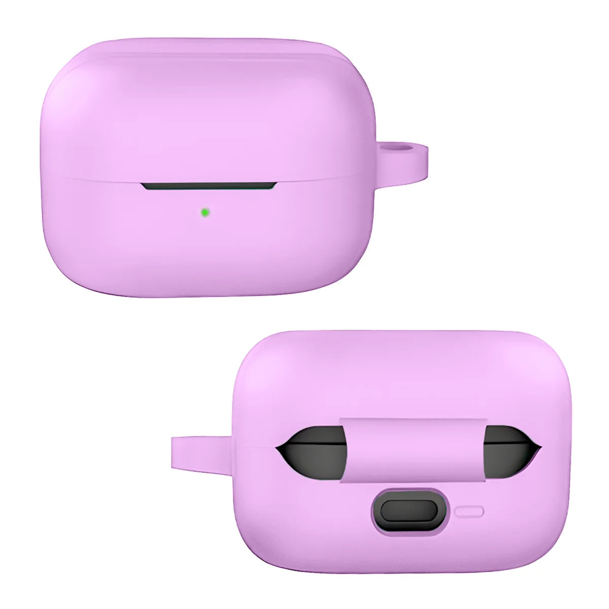 Silikonhülle mit Karabiner für Galaxy Buds 4 / 4 Pro, Bizon Case Headphone Silicone, Hellviolett