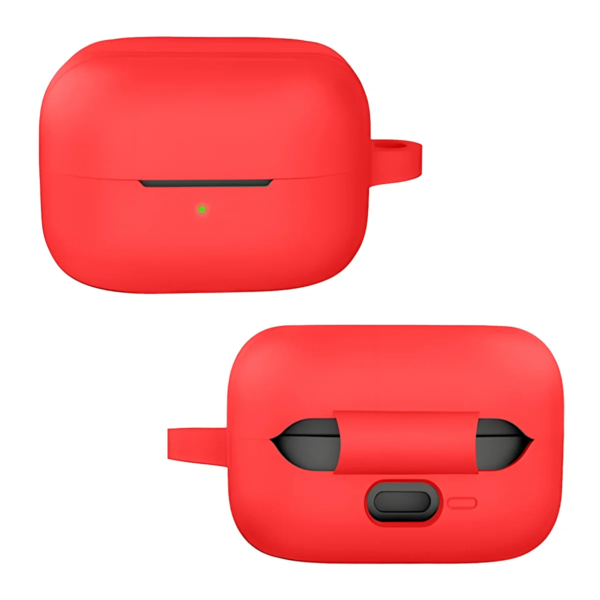 Silikonhülle mit Karabiner für Galaxy Buds 4 / 4 Pro, Bizon Case Headphone Silicone, Rot
