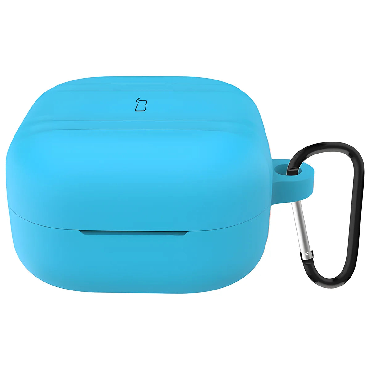 Silikonhülle mit Karabiner für Galaxy Buds 4 / 4 Pro, Bizon Case Headphone Silicone, Hellblau