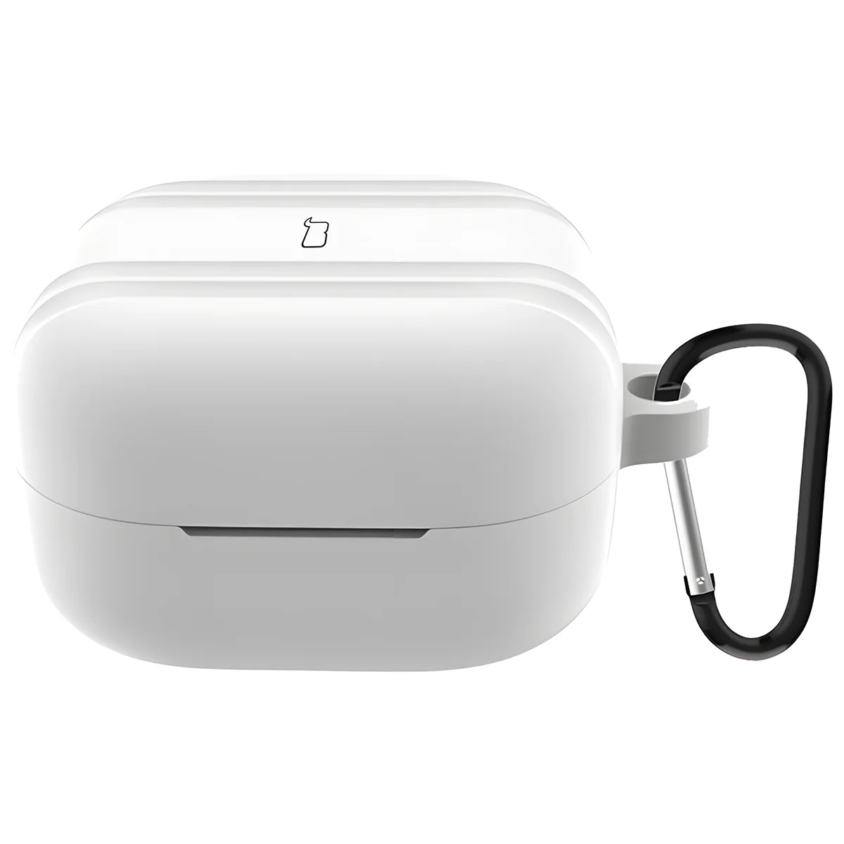 Silikonhülle mit Karabiner für Galaxy Buds 4 / 4 Pro, Bizon Case Headphone Silicone, Weiß