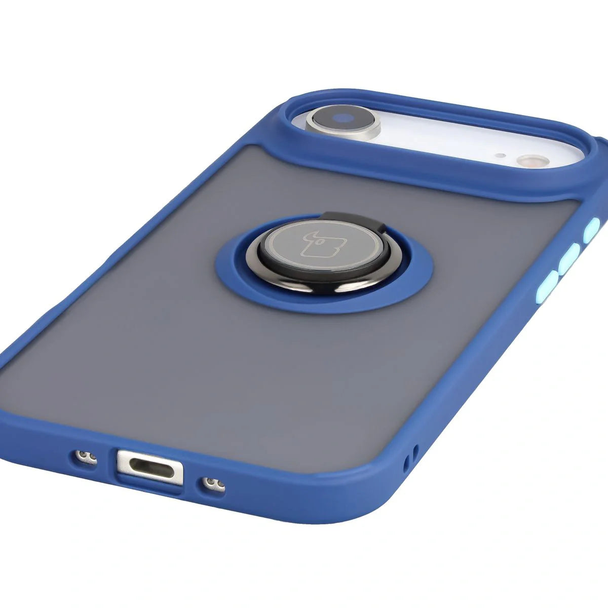 Handyhülle mit Fingergriff für iPhone Air, Bizon Case Hybrid Ring, getönt mit dunkelblauem Rahmen
