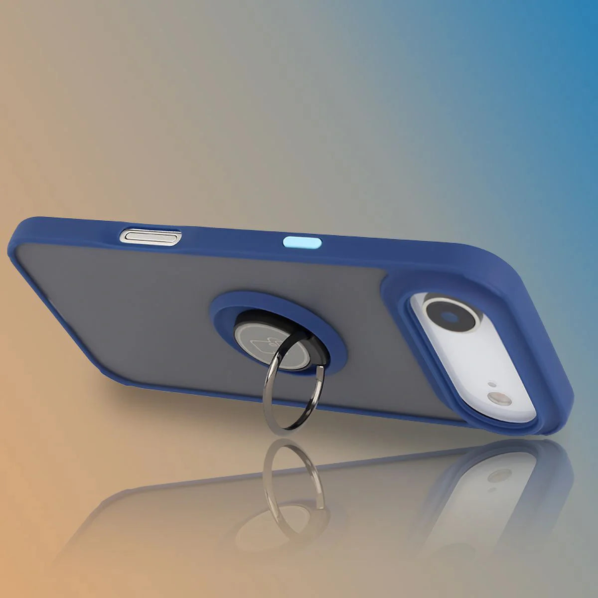 Handyhülle mit Fingergriff für iPhone Air, Bizon Case Hybrid Ring, getönt mit dunkelblauem Rahmen