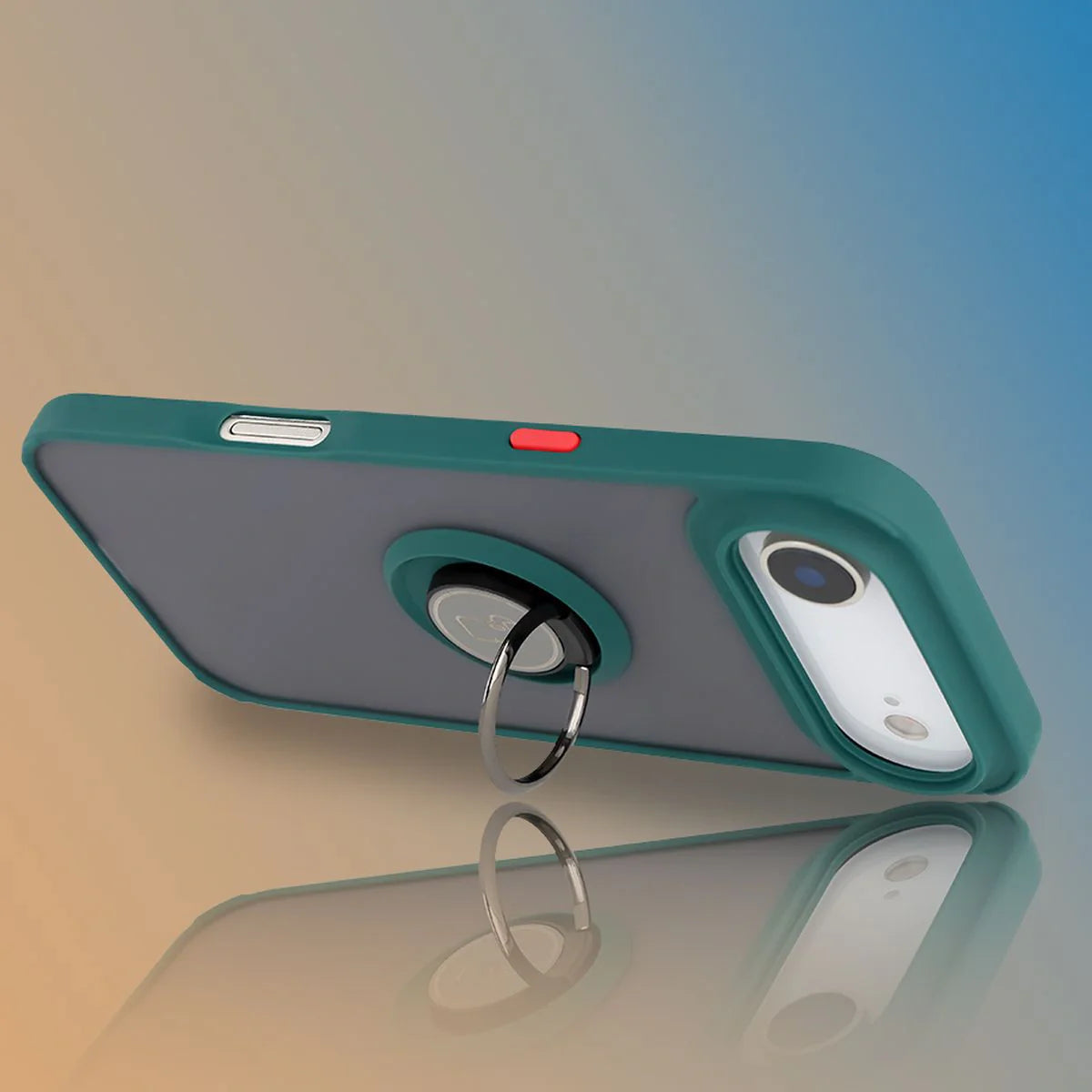Handyhülle mit Fingergriff für iPhone Air, Bizon Case Hybrid Ring, getönt mit dunkelgrünem Rahmen