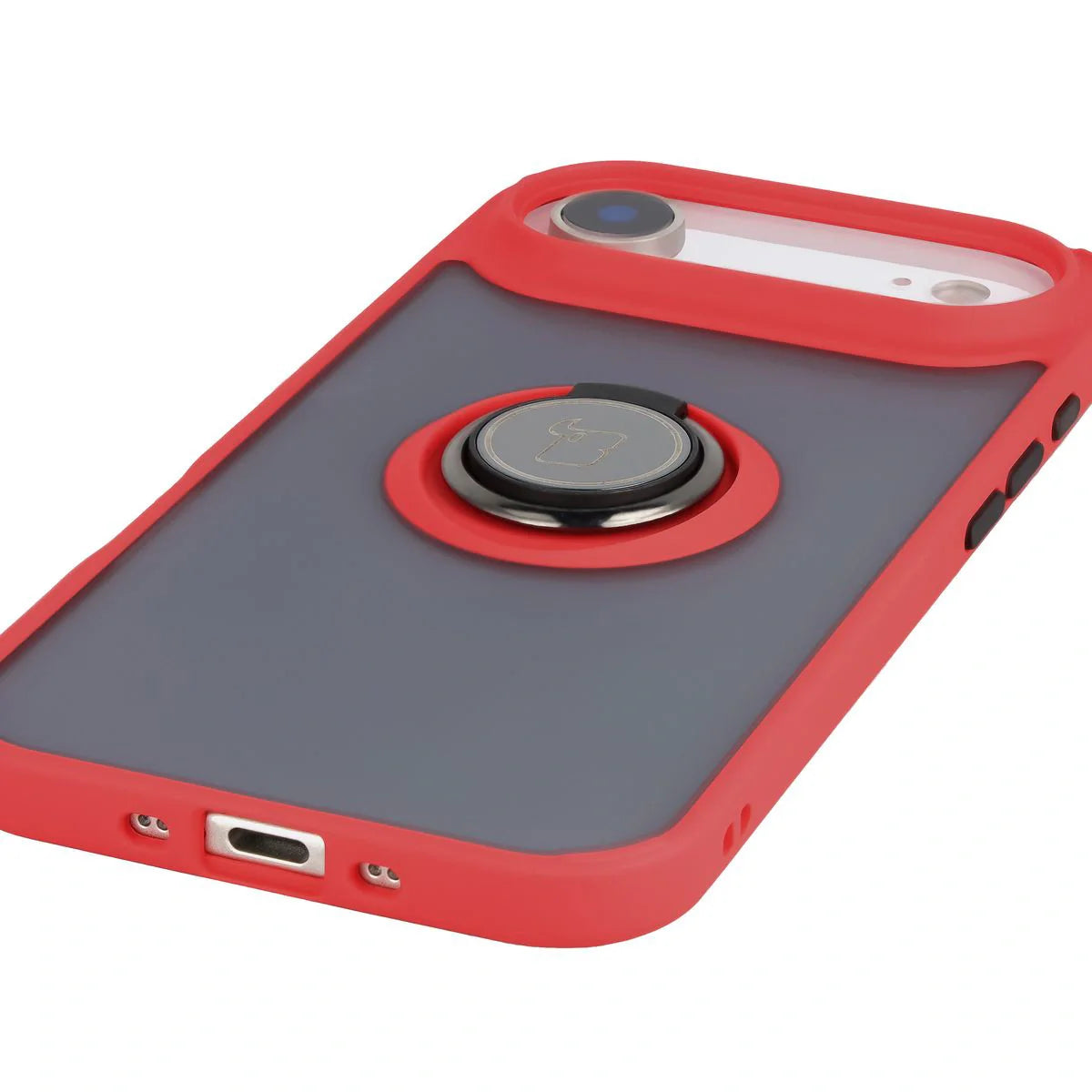 Handyhülle mit Fingergriff für iPhone Air, Bizon Case Hybrid Ring, getönt mit rotem Rahmen