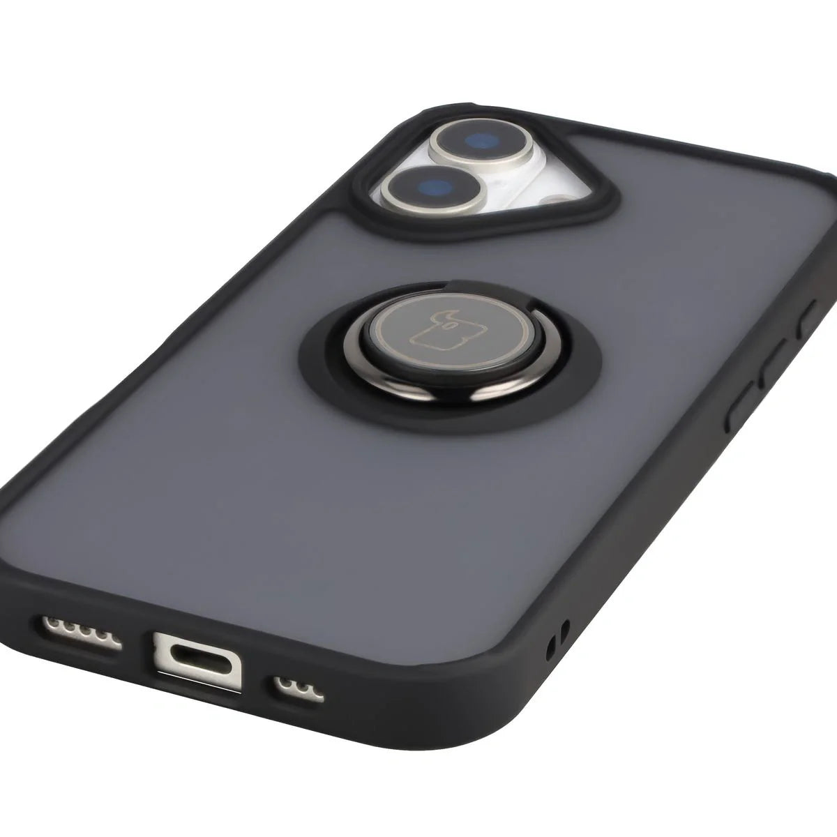 Handyhülle mit Fingergriff für iPhone 17, Bizon Case Hybrid Ring, getönt mit schwarzem Rahmen
