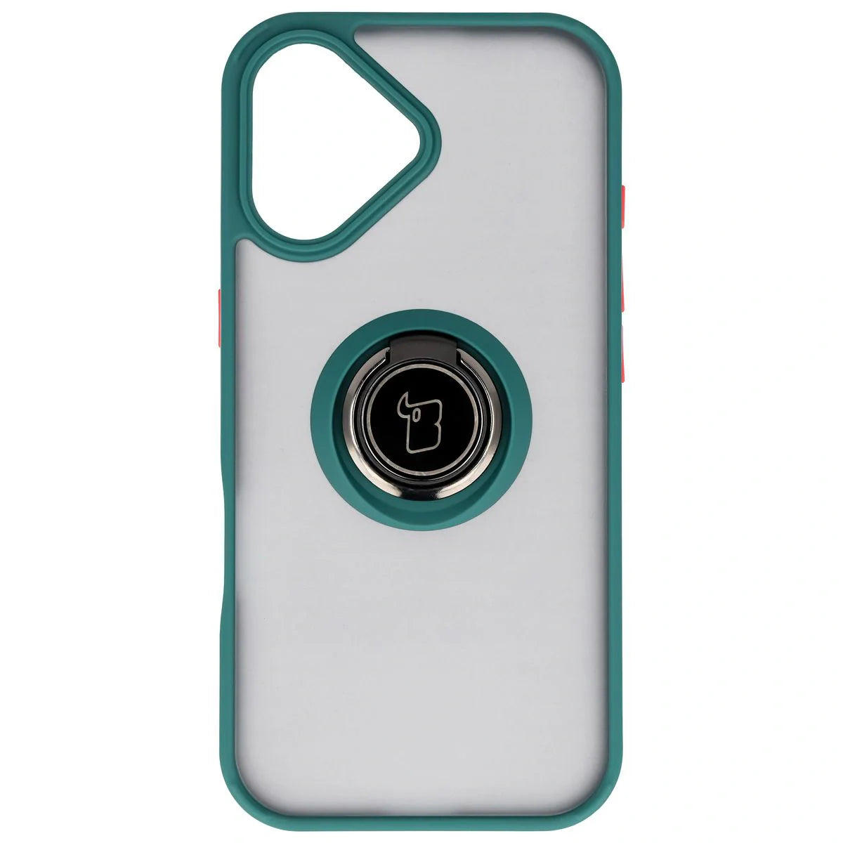 Handyhülle mit Fingergriff für iPhone 17, Bizon Case Hybrid Ring, getönt mit dunkelgrünem Rahmen