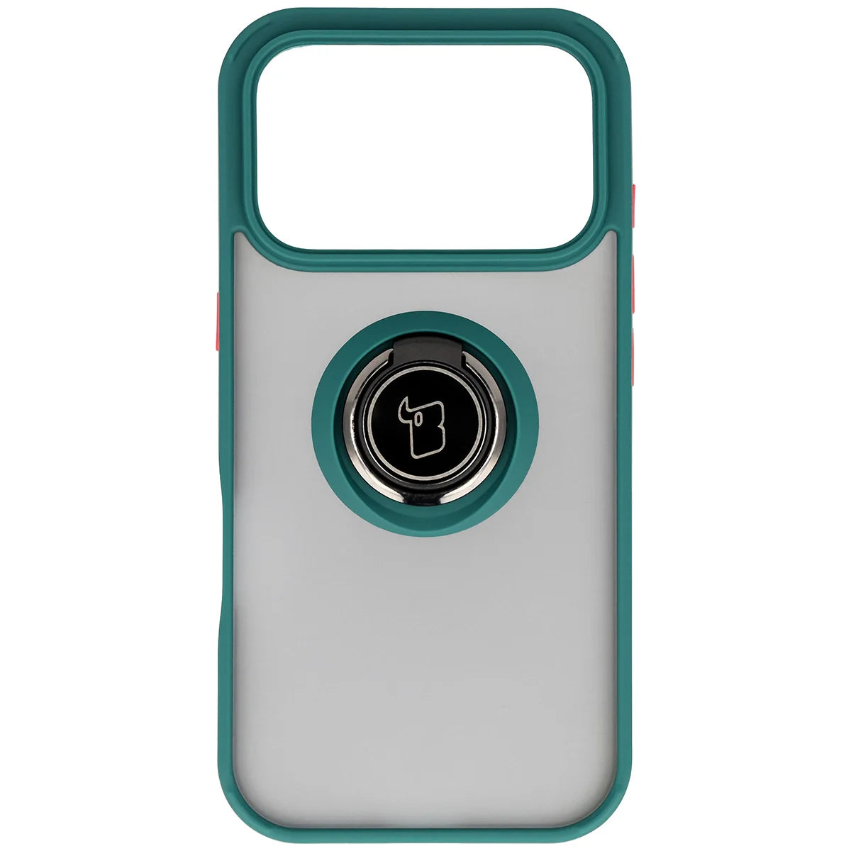 Handyhülle mit Fingergriff für iPhone 17 Pro, Bizon Case Hybrid Ring, getönt mit dunkelgrünem Rahmen