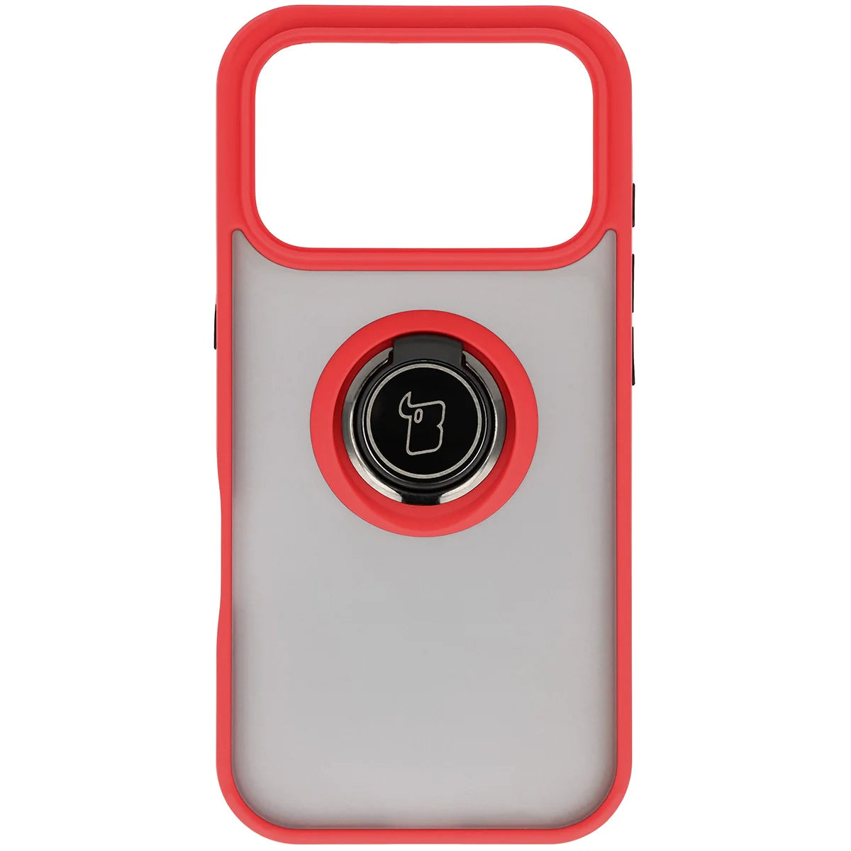 Handyhülle mit Fingergriff für iPhone 17 Pro, Bizon Case Hybrid Ring, getönt mit rotem Rahmen