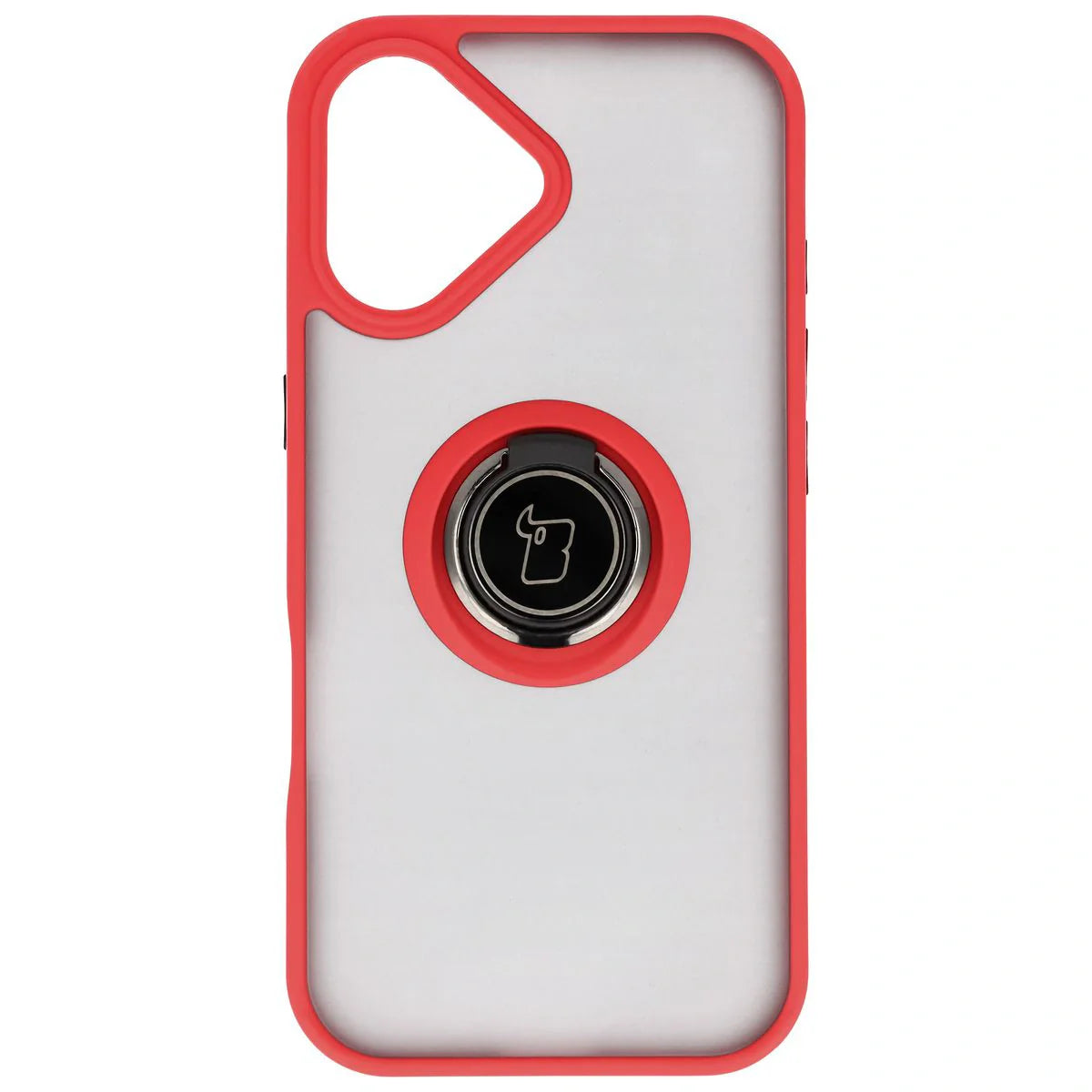 Handyhülle mit Fingergriff für iPhone 17, Bizon Case Hybrid Ring, getönt mit rotem Rahmen
